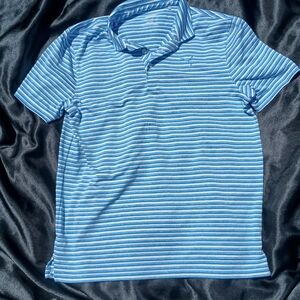 Puma Blue Polo Shirt with Classic Stripes